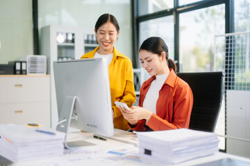 Fototapeta premium Those who work hard, win in the conference room new startup project