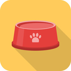 Dog food bowl, pet bowl, pet food bowl. Vector illustration, web banner, poster, vector.