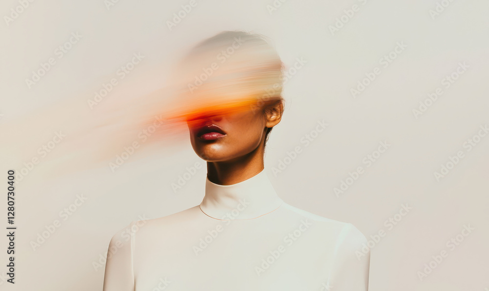 Aufkleber exploring the depths of identity: a conceptual portrait reflecting states of mind through movement a