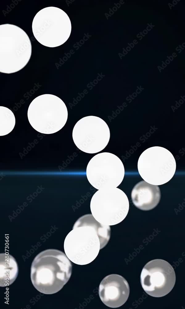 Poster dynamic floating bubbles against dark background in motion sequence