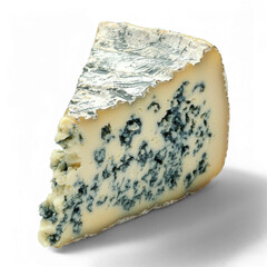 Gourmet creamy blue cheese wedge with edible mold and silver foil wrap