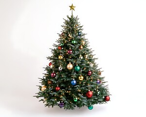 Fototapeta premium Decorated Christmas tree, studio shot