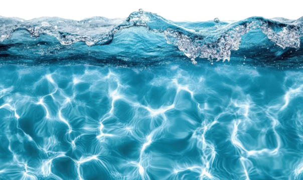 The blue waves surged and surged