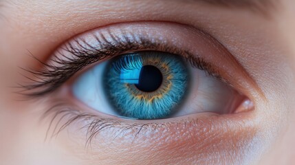 Fototapeta premium health tracker embedded in a contact lens that monitors ocular health, including vision clarity and intraocular pressure.