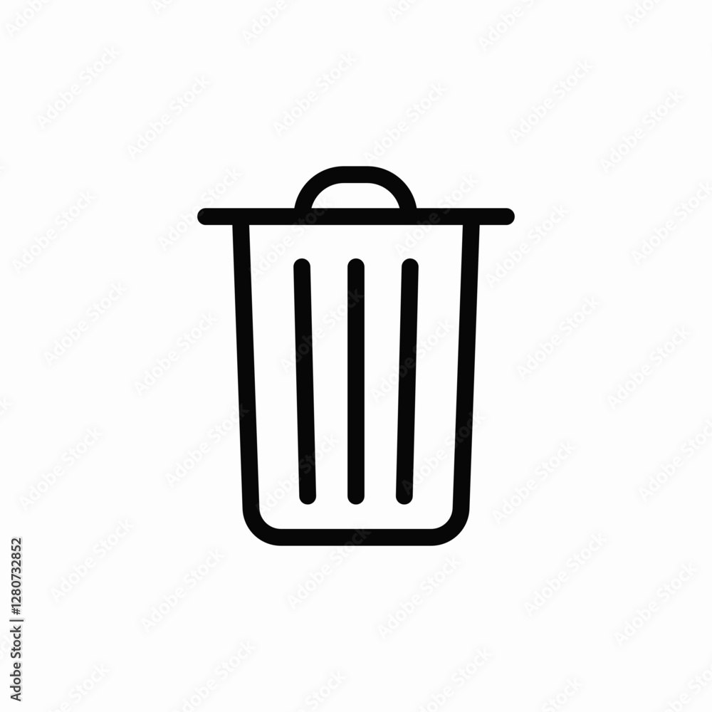 Poster trash bin garbage delete icon vector sign