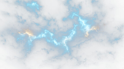 a dark blue and yellow lightning storm with clouds