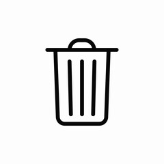 trash bin garbage delete icon vector sign