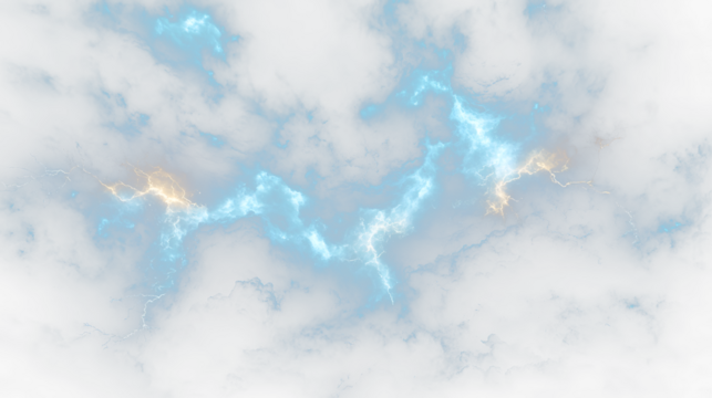 a dark blue and yellow lightning storm with clouds