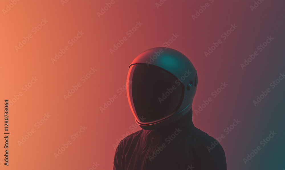 Poster experience the boundless opportunities of space exploration with a futuristic astronaut helmet in an