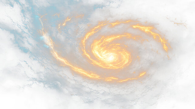 a spiral of fire and smoke in the sky