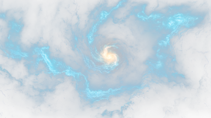 a blue nebula with a bright light in the center