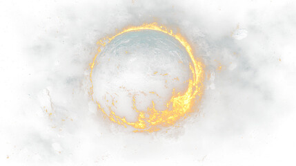a black and orange explosion