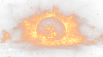 a large explosion of fire