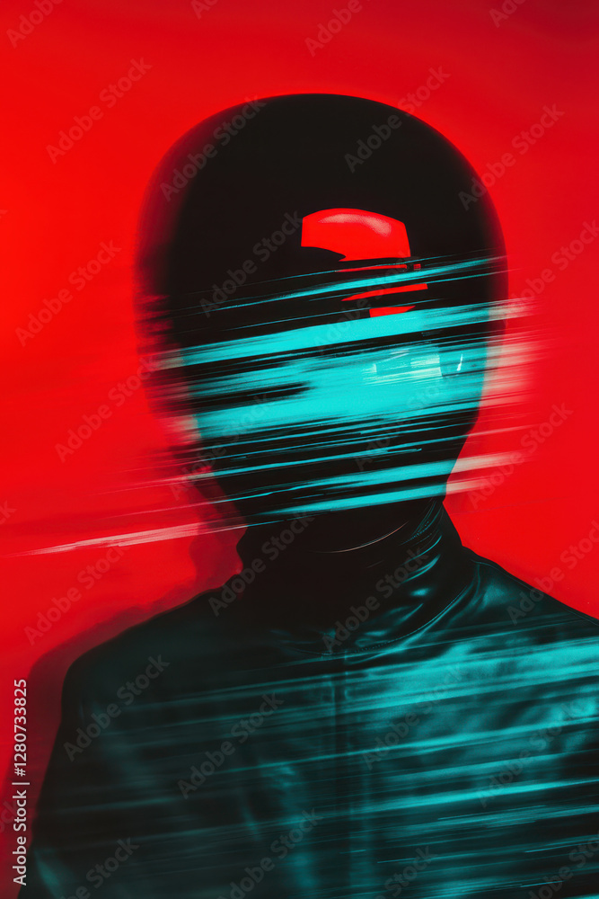 Poster exploring the concept of identity through abstract art: a colorful journey of perception and emotion