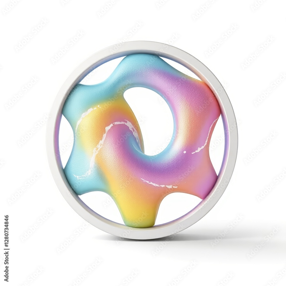 Poster colorful abstract design inside circular frame