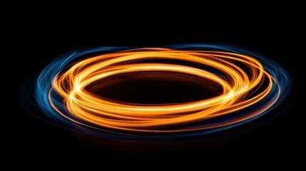Fototapeta premium Abstract Light Rings on Black Background