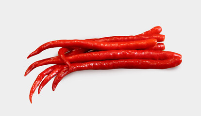 Naklejka premium red hot chili peppers isolated on white background