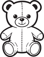  Cute Teddy Bear Outline Vector Illustration