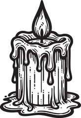  Melted Candle Illustration: Vector Outline Art