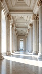 Obraz premium Marble Columns in a Brightly Lit Room.