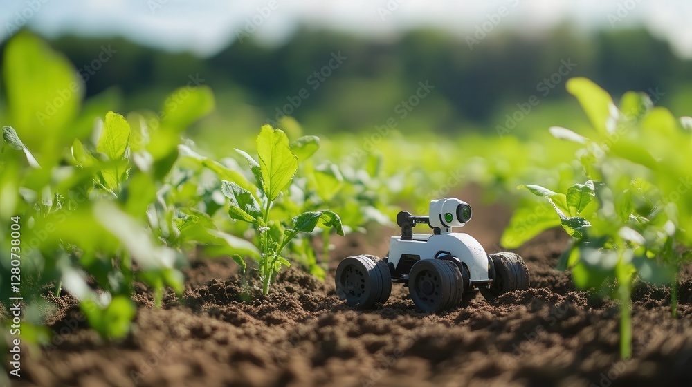 Poster analyzing soil conditions in farms, recommending optimal planting methods, and providing real-time d