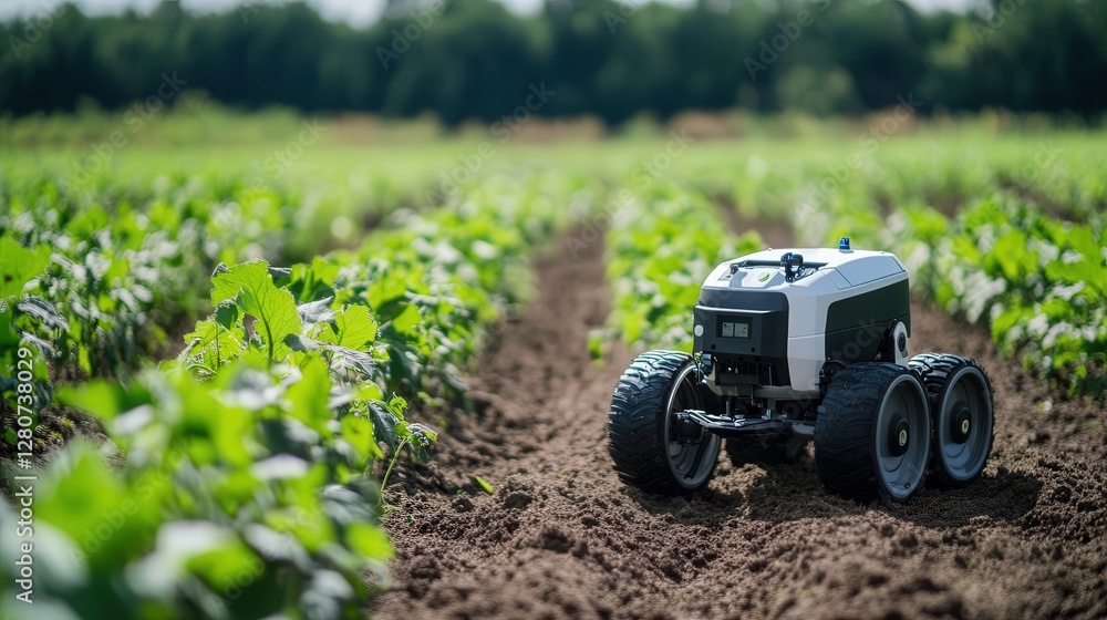 Aufkleber analyzing soil conditions in farms, recommending optimal planting methods, and providing real-time d