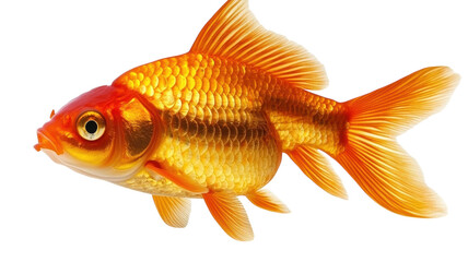 Obraz premium Bright goldfish swimming gracefully in clear water showcasing its vibrant colors and fins