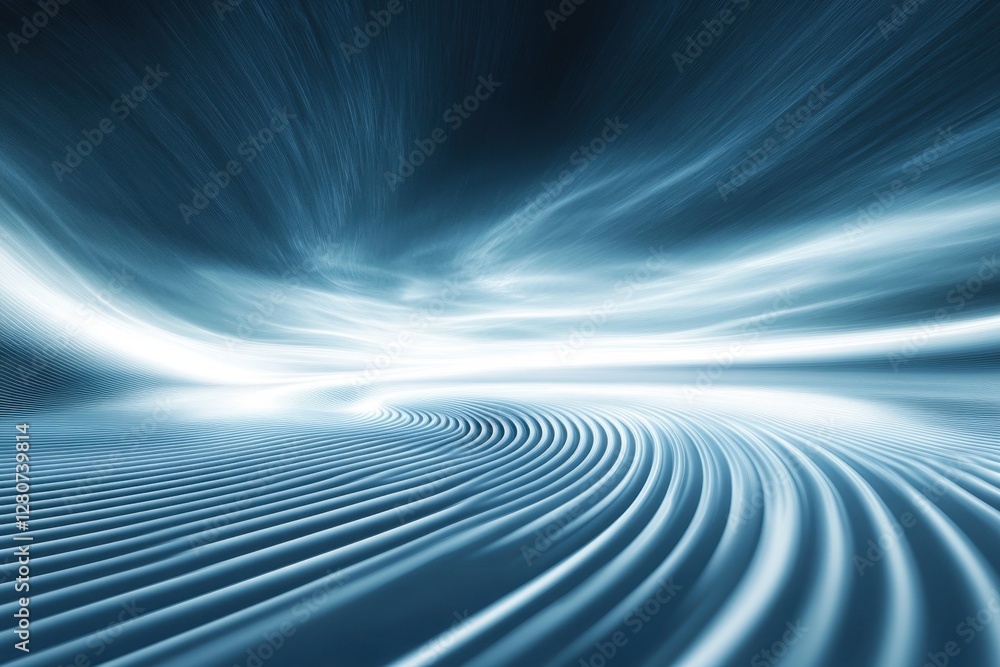 Aufkleber abstract blue light pattern creates an illusion of depth and movement in a digital landscape