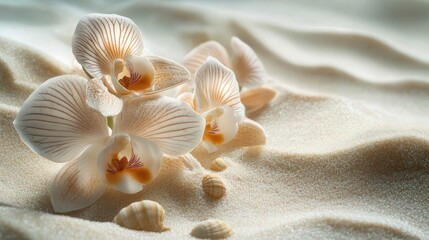 sand-dwelling orchid with petals shaped like small, curling seashells.