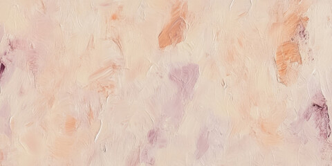Fototapeta premium A seamless textured oil paint background in pastel peach fuzz, lilac, and burnt orange, inspired by modern abstract art.