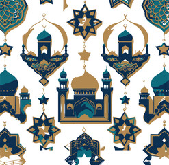 Ramadan Icons Vector Illustration