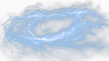 a blue and white cloud in the dark