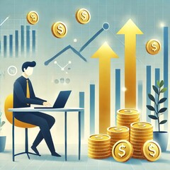 businessman with graph