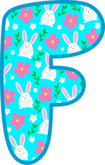 Easter day uppercase alphabet F