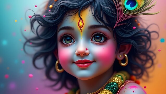 portrait of cute little krishna