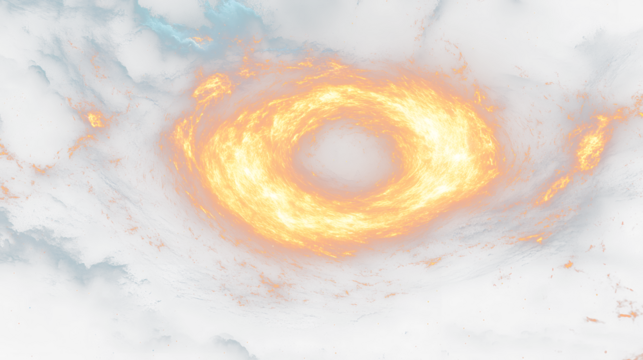 a large orange spiral in the sky