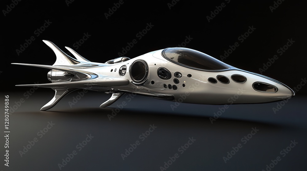 Poster scrapaceft designed for high-speed interplanetary travel, capable of reaching distant planets within