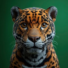 Obraz premium Majestic Jaguar Portrait A Close-Up of a Wild Cat