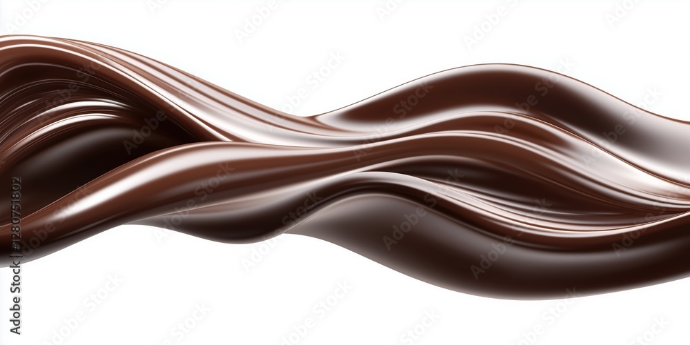 Aufkleber chocolate wave isolated on white background creates a smooth flowing texture with ample copy space f