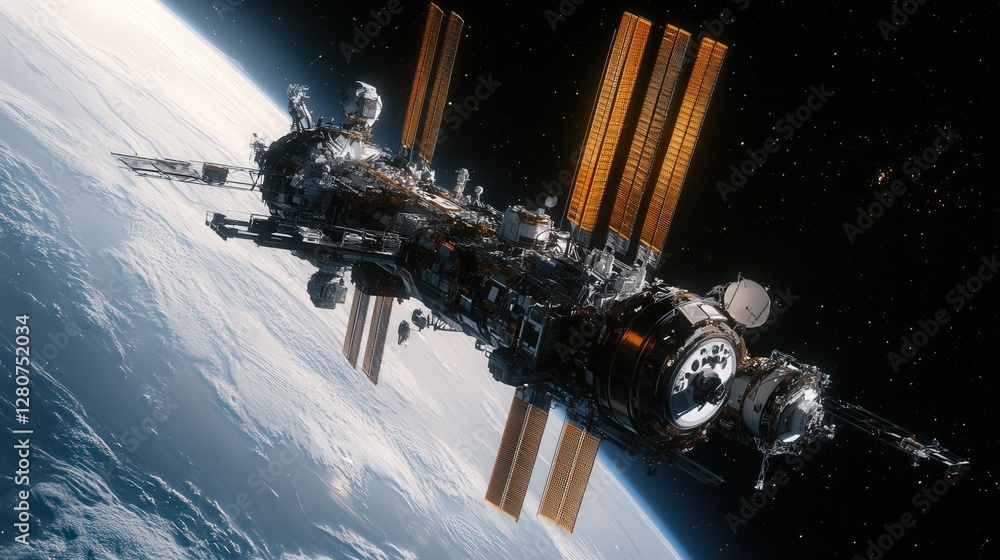 Poster spacecraft with an automated construction system that can build and maintain space stations in orbit