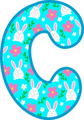 Easter day uppercase alphabet C