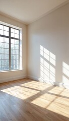 An empty room with natural light coming from the windows.