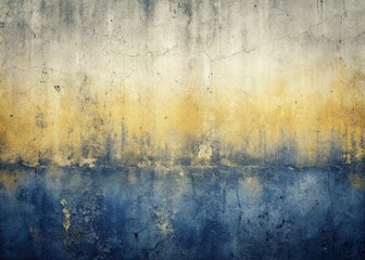 Grunge Concrete Wall Texture: Navy Blue to Pale Yellow Gradient Background