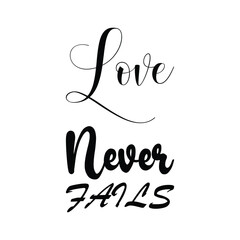 Obraz premium love never tails black letters quote