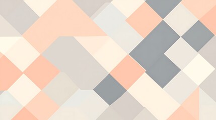 Abstract Geometric Pattern in Peach Gray and White