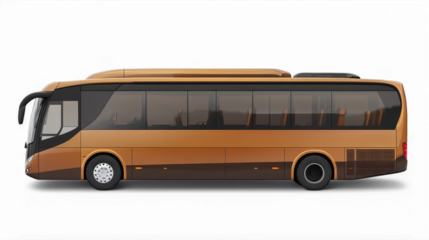 Luxury brown tour bus with tinted windows and modern design
