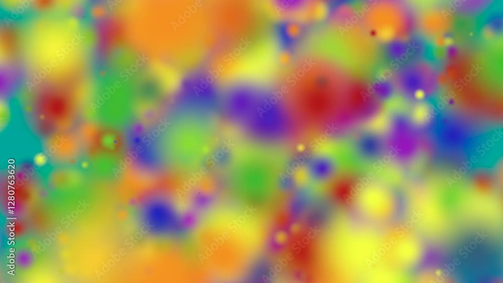 Poster animated soft focus multi-colourful bokeh abstract art background