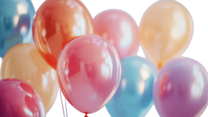 Colorful balloons floating cheerfully against a bright background at a joyful celebration