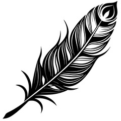 Obraz premium Creative Feather Silhouette Vector Modern & Timeless Design.
