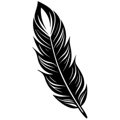 Obraz premium Creative Feather Silhouette Vector Modern & Timeless Design.